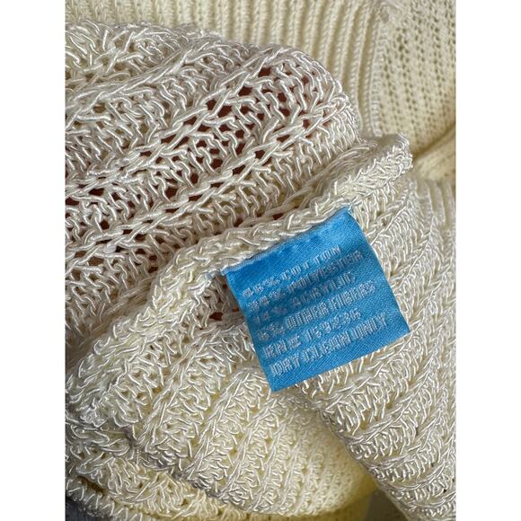 J. MCLAUGHLIN Lena Knit Organic Cotton Tank Size Small Ivory Open Knit Coastal - Picture 6 of 7